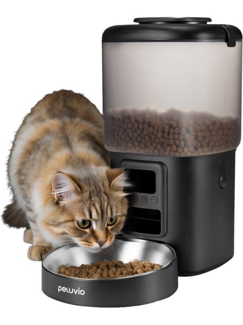 Comedeira automática para gato PELUVIO Crispy - 4,5 L - 4 refeições/dia - Kiabi Comedeira automática para gato PELUVIO Crispy - 4,5 L - 4 refeições/dia - Kiabi
