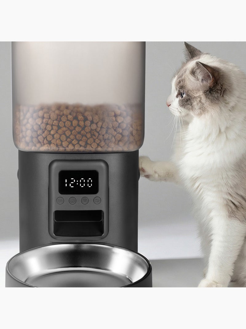 Comedeira automática para gato PELUVIO Crispy - 4,5 L - 4 refeições/dia Preto - Kiabi