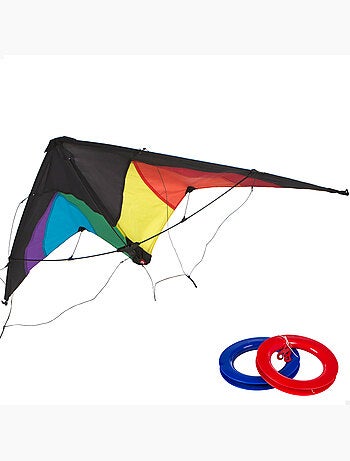 Cometa acrobática pop-up mágico 125x72 cm - cor arcoíris