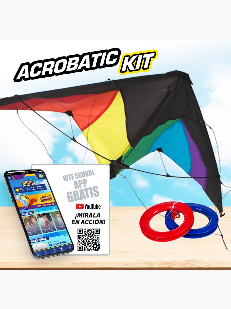 Cometa acrobática pop-up mágico 125x72 cm - cor arcoíris N/D - Kiabi