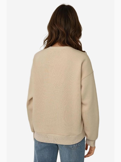 Comfort sweatshirt de gola redonda com padrão animal bordado em relevo hiccup - Kiabi Comfort sweatshirt de gola redonda com padrão animal bordado em relevo hiccup - Kiabi