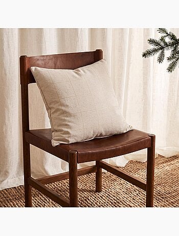 Conjunto 2 capas de almofada natal aos quadrados, fio dourado, algodão - gamusi.