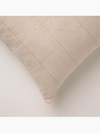 Conjunto 2 capas de almofada natal aos quadrados, fio dourado, algodão - gamusi.