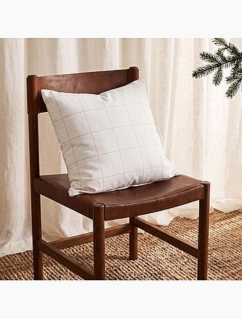 Conjunto 2 capas de almofada natal aos quadrados, fio dourado, algodão - gamusi.