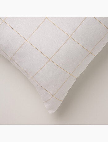 Conjunto 2 capas de almofada natal aos quadrados, fio dourado, algodão - gamusi.
