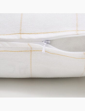 Conjunto 2 capas de almofada natal aos quadrados, fio dourado, algodão - gamusi.
