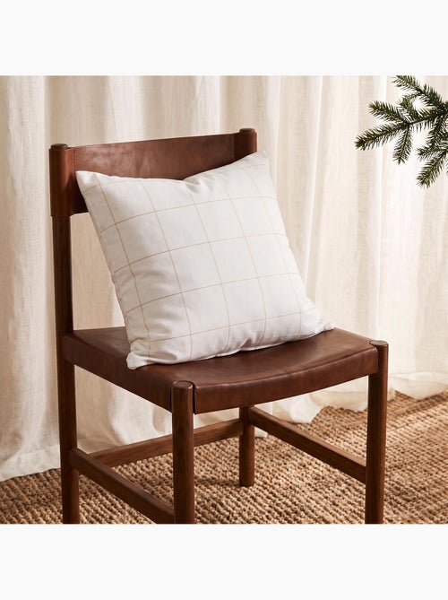 Conjunto 2 capas de almofada natal aos quadrados, fio dourado, algodão - gamusi. - Kiabi