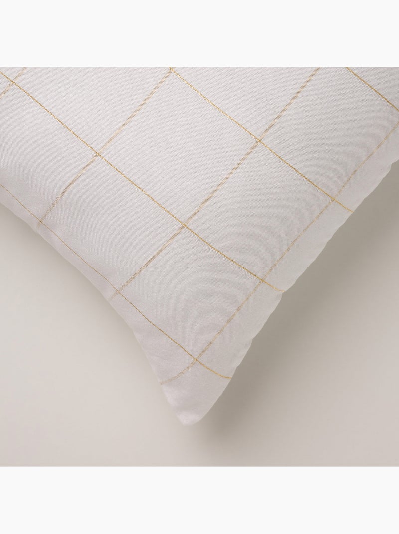 Conjunto 2 capas de almofada natal aos quadrados, fio dourado, algodão - gamusi. Branco - Kiabi