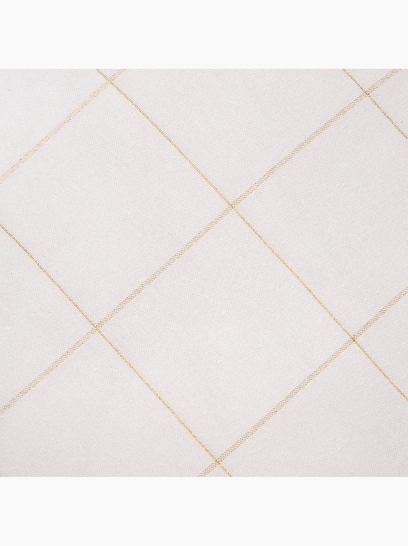 Conjunto 2 capas de almofada natal aos quadrados, fio dourado, algodão - gamusi. Branco - Kiabi