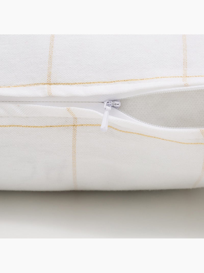 Conjunto 2 capas de almofada natal aos quadrados, fio dourado, algodão - gamusi. Branco - Kiabi