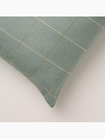 Conjunto 2 capas de almofada natal aos quadrados, fio dourado, algodão - gamusi.