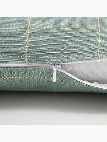 Conjunto 2 capas de almofada natal aos quadrados, fio dourado, algodão - gamusi.