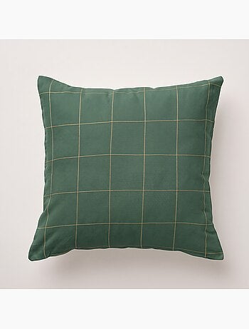 Conjunto 2 capas de almofada natal aos quadrados, fio dourado, algodão - gamusi.