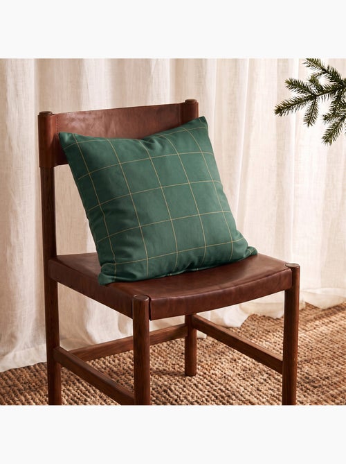 Conjunto 2 capas de almofada natal aos quadrados, fio dourado, algodão - gamusi. - Kiabi