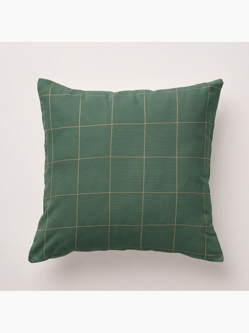 Conjunto 2 capas de almofada natal aos quadrados, fio dourado, algodão - gamusi. - Kiabi