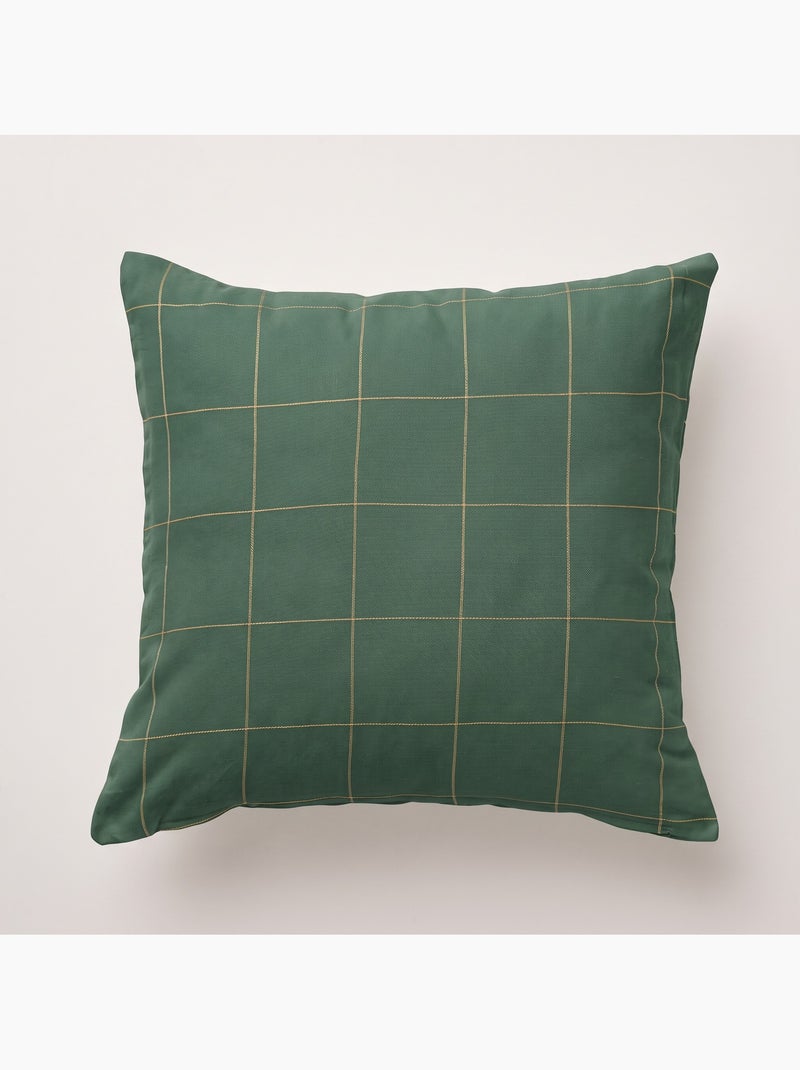 Conjunto 2 capas de almofada natal aos quadrados, fio dourado, algodão - gamusi. Verde - Kiabi