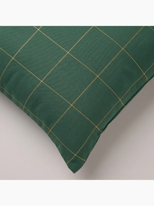 Conjunto 2 capas de almofada natal aos quadrados, fio dourado, algodão - gamusi. - Kiabi
