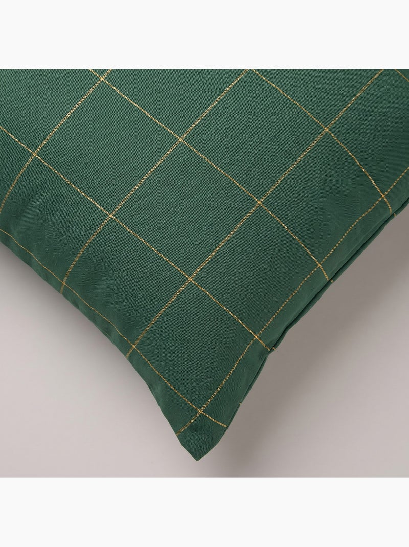 Conjunto 2 capas de almofada natal aos quadrados, fio dourado, algodão - gamusi. Verde - Kiabi