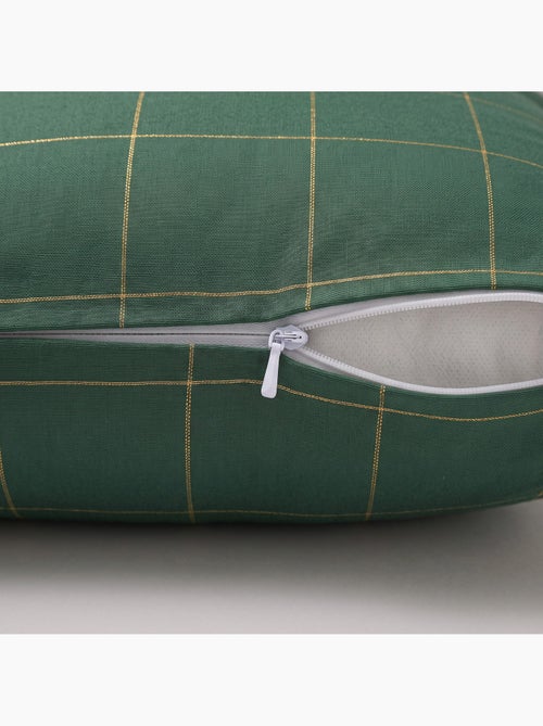Conjunto 2 capas de almofada natal aos quadrados, fio dourado, algodão - gamusi. - Kiabi
