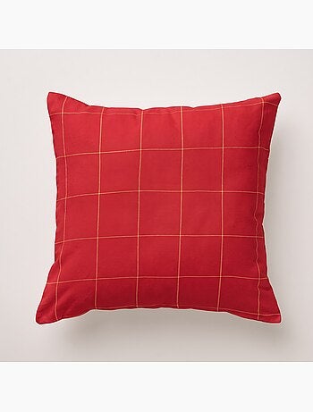 Conjunto 2 capas de almofada natal aos quadrados, fio dourado, algodão - gamusi.