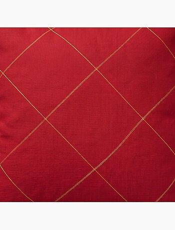 Conjunto 2 capas de almofada natal aos quadrados, fio dourado, algodão - gamusi.
