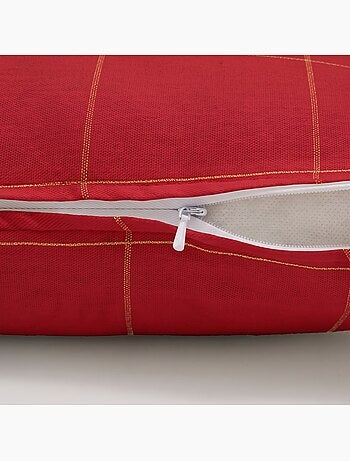 Conjunto 2 capas de almofada natal aos quadrados, fio dourado, algodão - gamusi.
