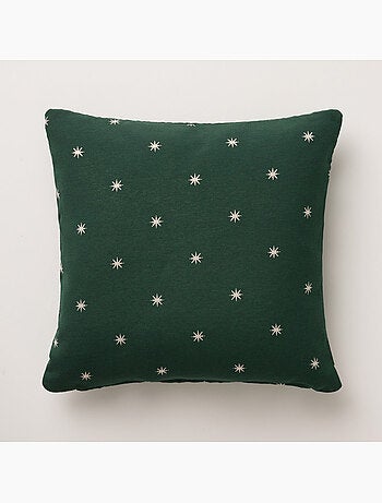 Conjunto 2 capas de almofada natal estrelas, fio dourado, algodão - gamusi.