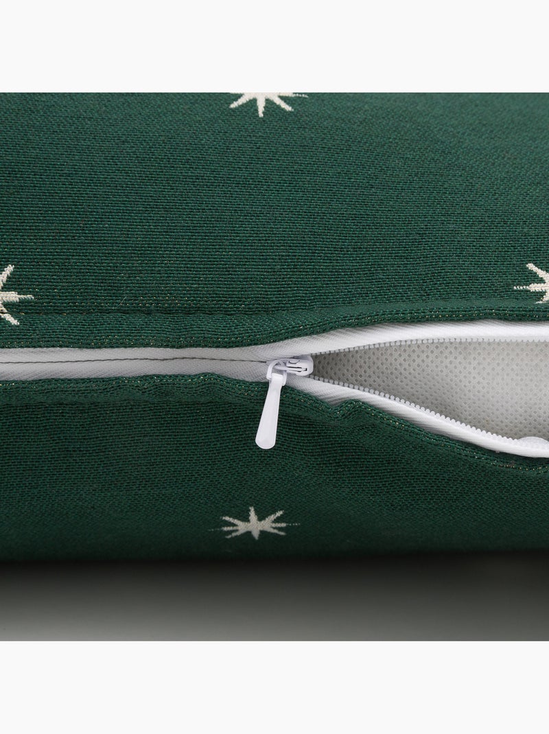 Conjunto 2 capas de almofada natal estrelas, fio dourado, algodão - gamusi. Verde - Kiabi