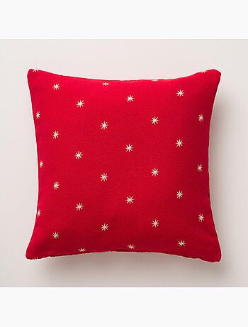Conjunto 2 capas de almofada natal estrelas, fio dourado, algodão - gamusi.