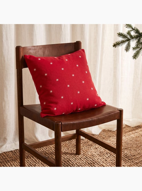 Conjunto 2 capas de almofada natal estrelas, fio dourado, algodão - gamusi. - Kiabi