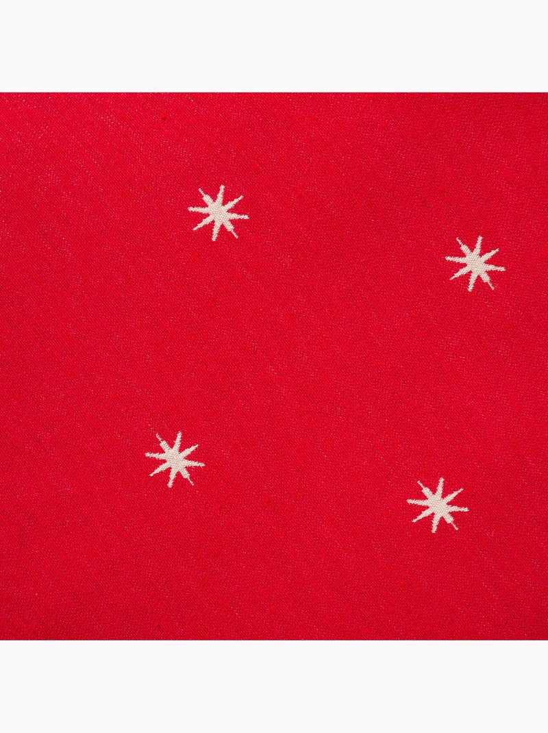 Conjunto 2 capas de almofada natal estrelas, fio dourado, algodão - gamusi. Vermelho - Kiabi