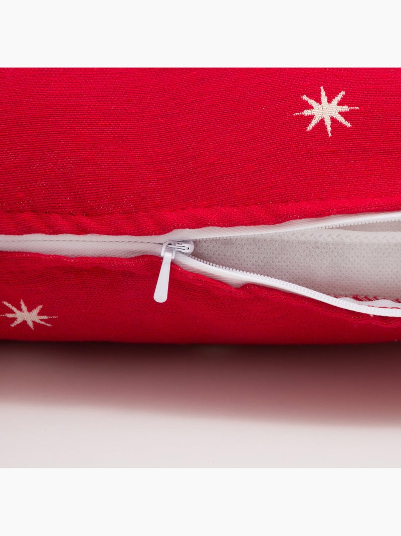 Conjunto 2 capas de almofada natal estrelas, fio dourado, algodão - gamusi. Vermelho - Kiabi