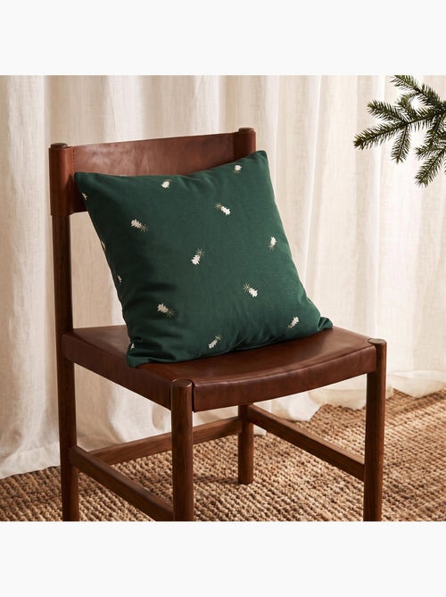 Conjunto 2 capas de almofada natal pinheiros, fio dourado, algodão - gamusi. - Kiabi