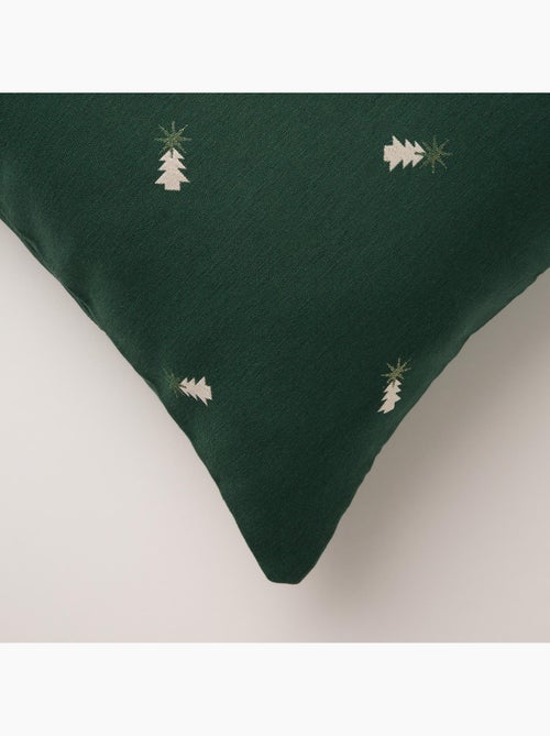 Conjunto 2 capas de almofada natal pinheiros, fio dourado, algodão - gamusi. - Kiabi