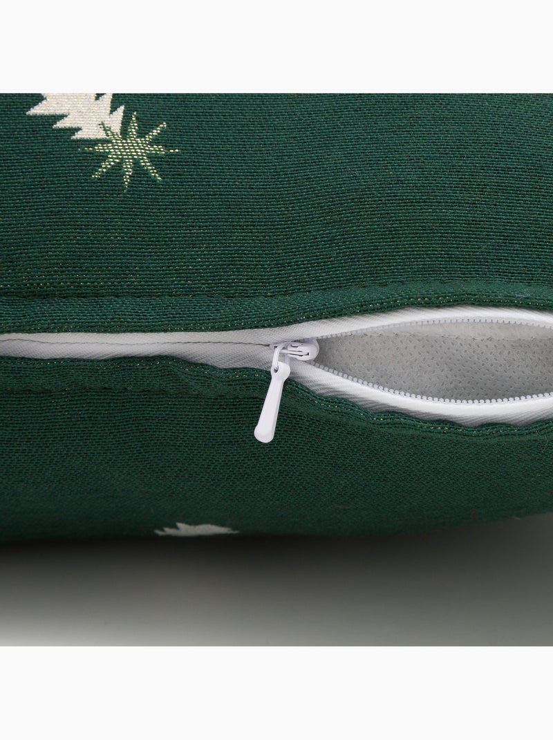 Conjunto 2 capas de almofada natal pinheiros, fio dourado, algodão - gamusi. Verde - Kiabi