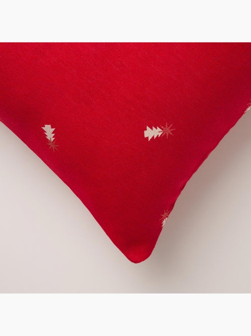 Conjunto 2 capas de almofada natal pinheiros, fio dourado, algodão - gamusi. - Kiabi