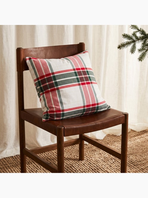 Conjunto 2 capas de almofada natal tartan, fio dourado, algodão - gamusi. - Kiabi