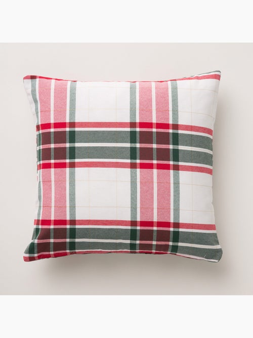 Conjunto 2 capas de almofada natal tartan, fio dourado, algodão - gamusi. - Kiabi