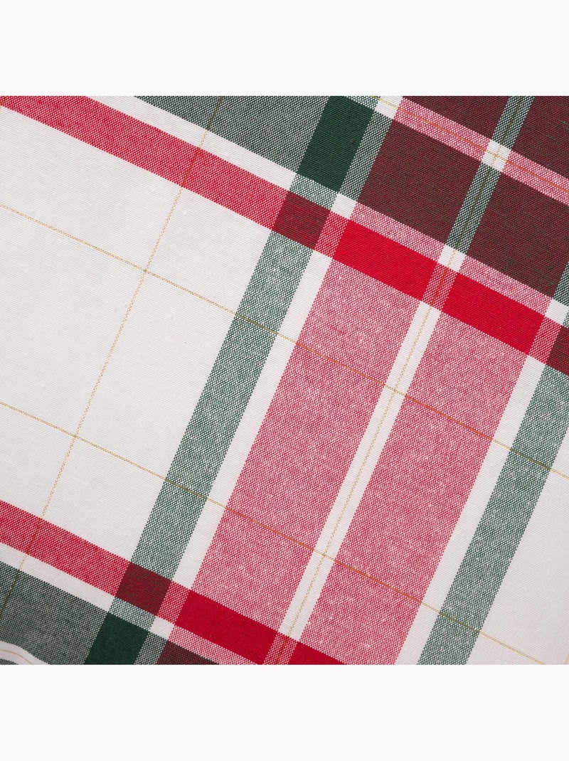 Conjunto 2 capas de almofada natal tartan, fio dourado, algodão - gamusi. Multicolorido - Kiabi