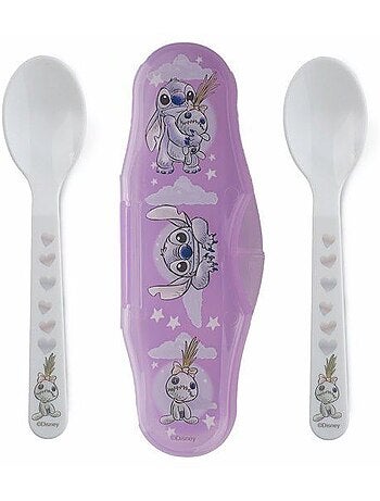 Conjunto 2 colheres disney baby lilo & stitch em plástico