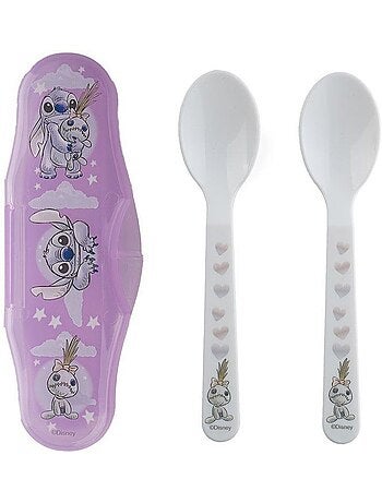Conjunto 2 colheres disney baby lilo & stitch em plástico