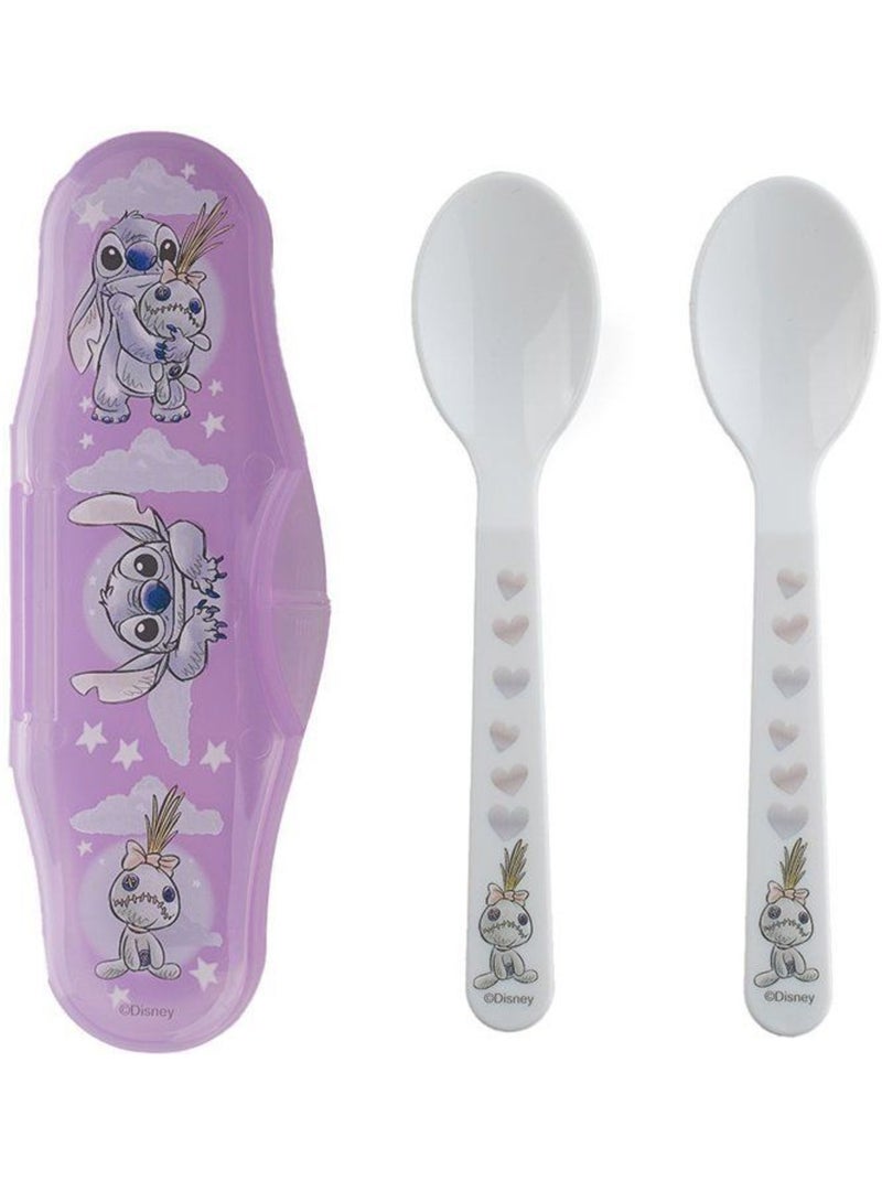 Conjunto 2 colheres disney baby lilo & stitch em plástico Roxo - Kiabi