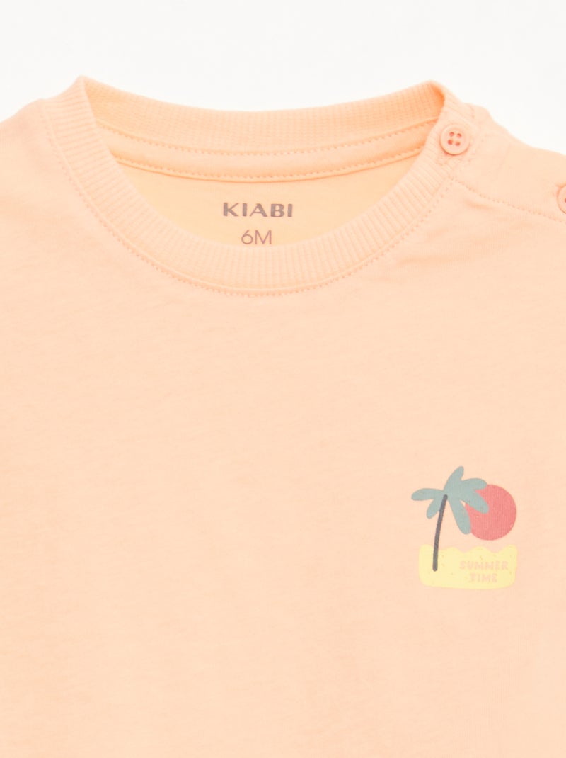 Conjunto 2 peças calções + T-shirt Laranja - Kiabi