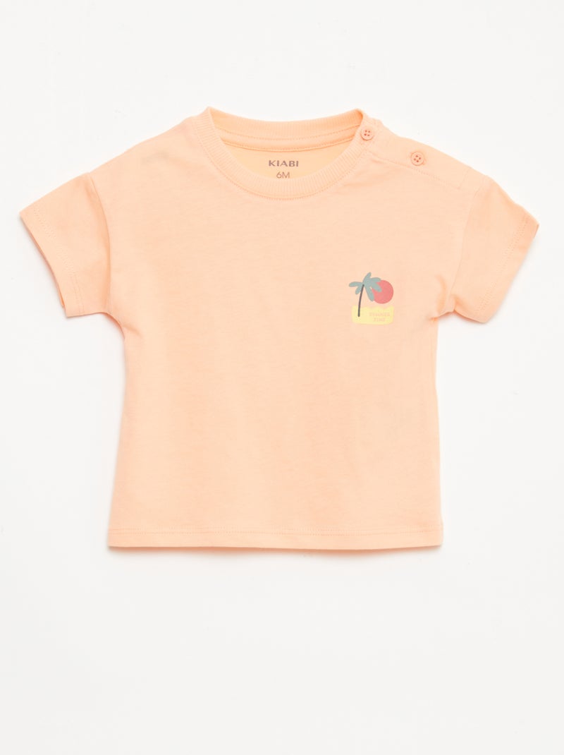 Conjunto 2 peças calções + T-shirt Laranja - Kiabi