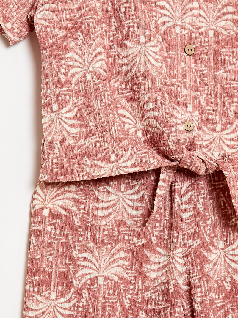 Conjunto 2 peças camisa + calças Rosa - Kiabi