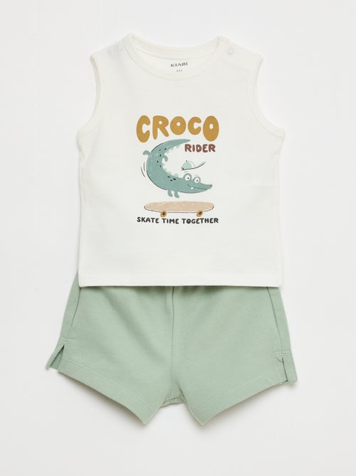 Conjunto 2 peças camisola sem mangas + calções - Kiabi