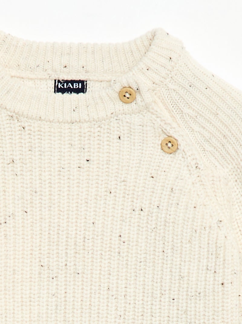 Conjunto 2 peças em malha mesclada Branco - Kiabi