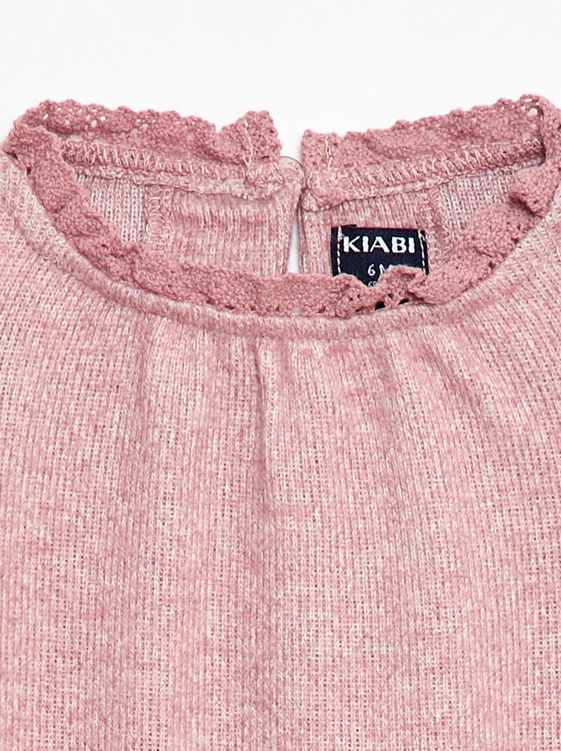 Conjunto 2 peças em malha suave Rosa - Kiabi