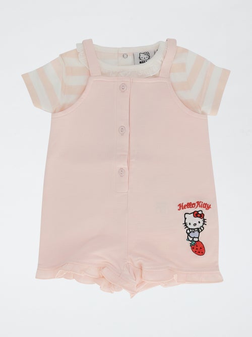 Conjunto 2 peças macacão curto + T-shirt super 'Hello Kitty' - Kiabi