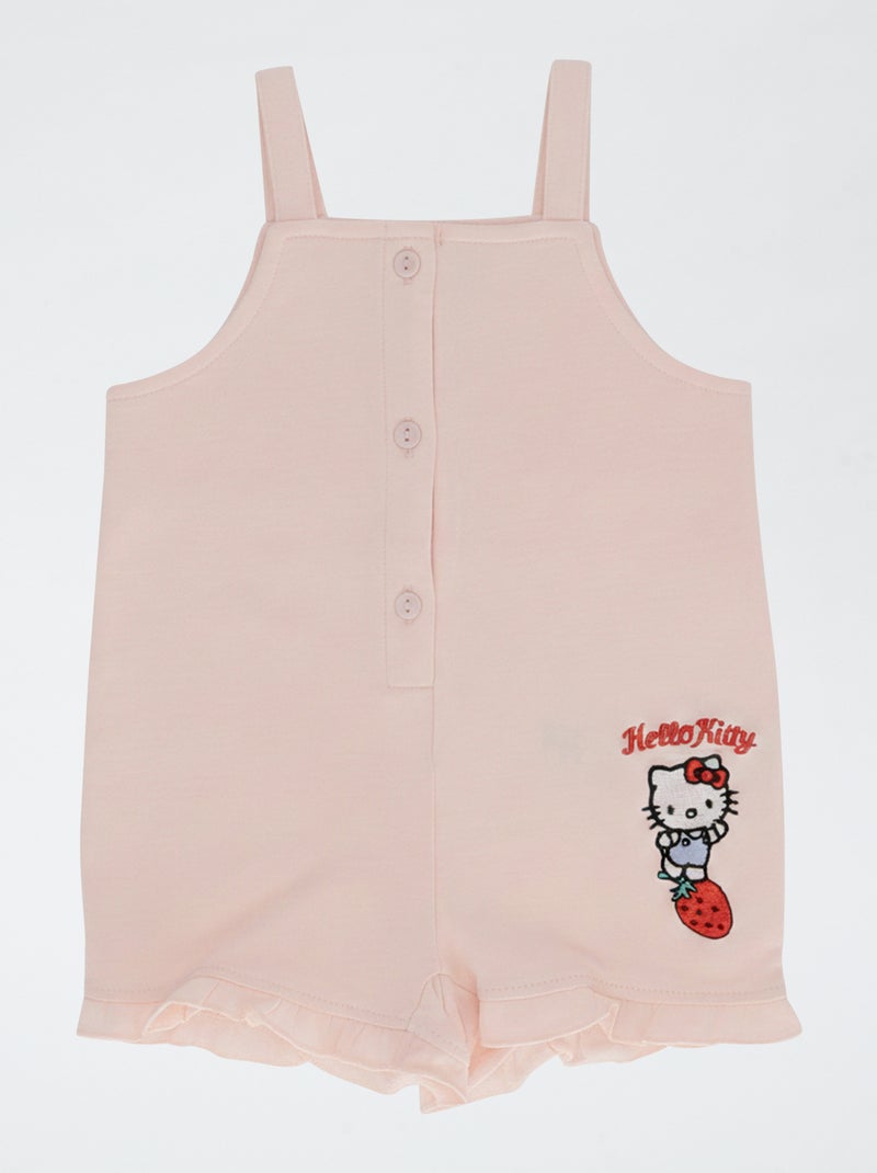 Conjunto 2 peças macacão curto + T-shirt super 'Hello Kitty' Rosa - Kiabi
